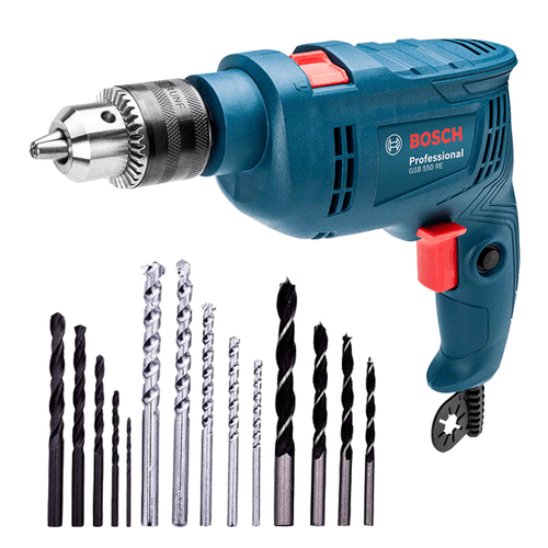 Furadeira de Impacto Bosch GSB 550 RE 1/2" 550w Reversível com Brocas