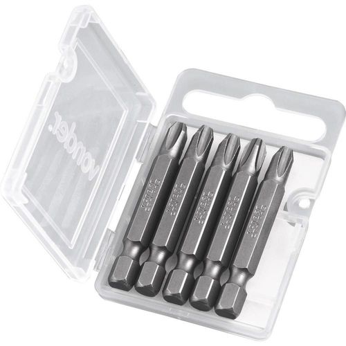 Jogo de Pontas Bits Phillips Nº3 de 1/4" Com 5 Peças Vonder
