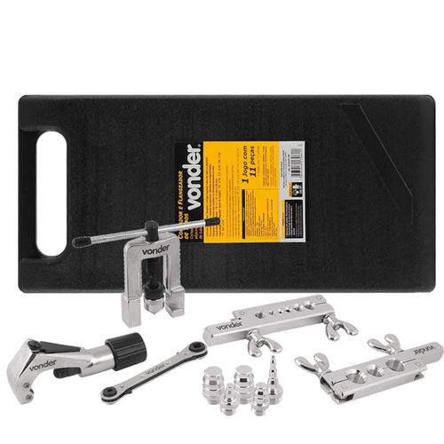 Kit Cortador e Flangeador de Tubos Vonder 3559007000 com 11 Peças