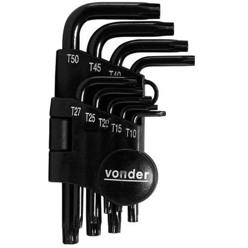Jogo Chave Torx Vonder 3573010050 de T10 à T50 com 9 Peças