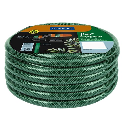 Kit Mangueira Jardim 1/2" Tramontina 79172/200 Flex 20 metros com Adaptador e Esguicho