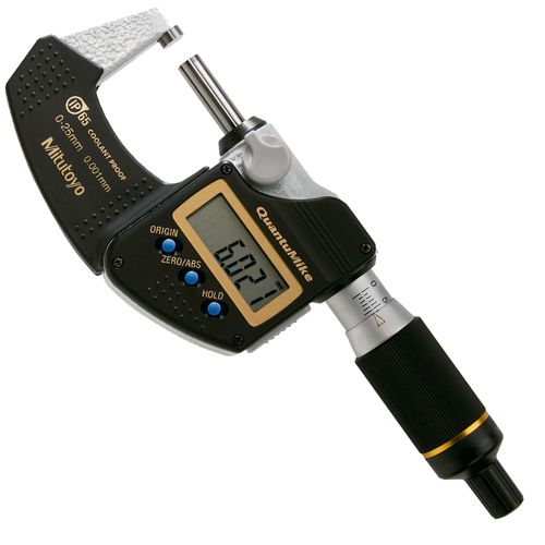 Micrômetro Externo Digital Mitutoyo 0-25mm 0,001mm QuantuMike Com Saída de Dados e Avanço Rápido 293-140-30