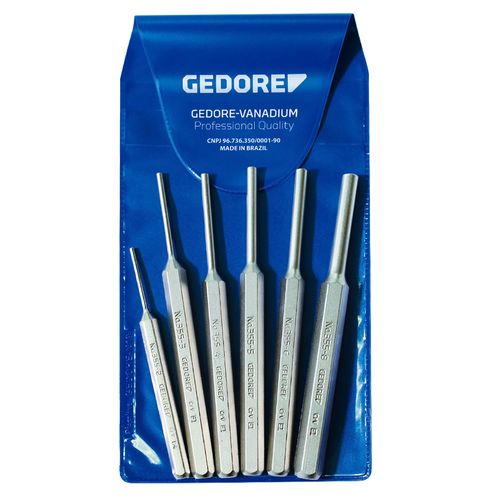 Jogo de Saca Pino Paralelo Gedore 038305 de 2mm à 8mm com 6 Peças