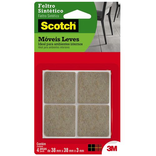 Feltro Sintético para Móveis Leves 3M™ Scotch™ Quadrado Marrom Grande