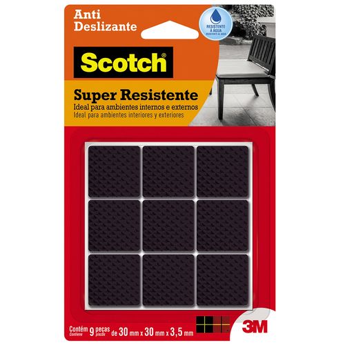 Protetor Antideslizante 3M™ Scotch™ Quadrado Preto Grande