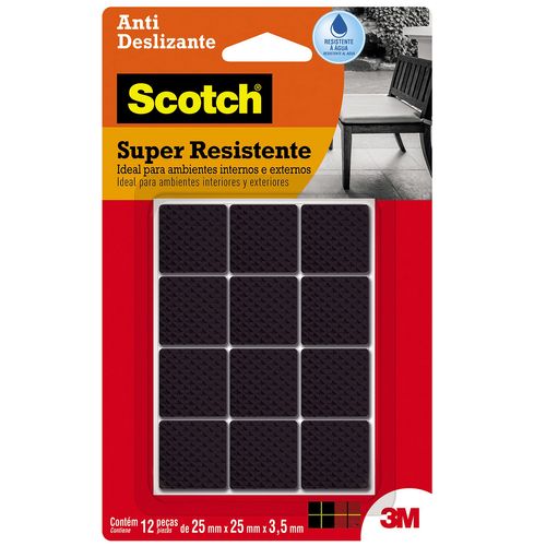 Protetor Antideslizante 3M™ Scotch™ Quadrado Preto Médio