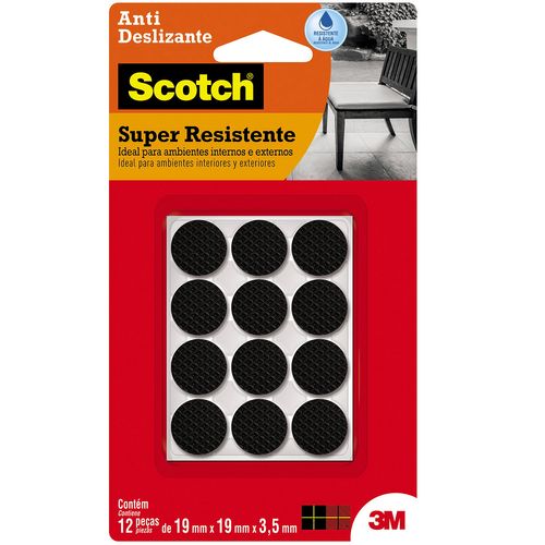 Protetor Antideslizante 3M™ Scotch™ Redondo Preto Pequeno