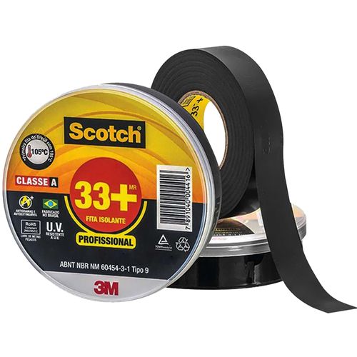Fita Isolante 3M™ Scotch™ 33+ de 19mm x 20metros