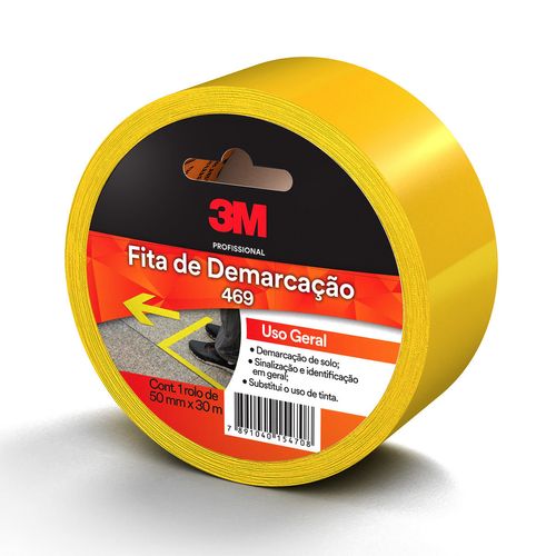 Fita de Demarcação Uso Geral 3M™ 469 Amarela 50mm x 30metros