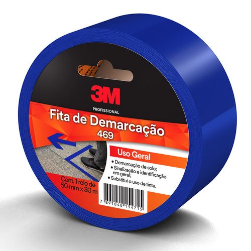 Fita de Demarcação Uso Geral 3M™ 469 Azul 50mm x 30metros
