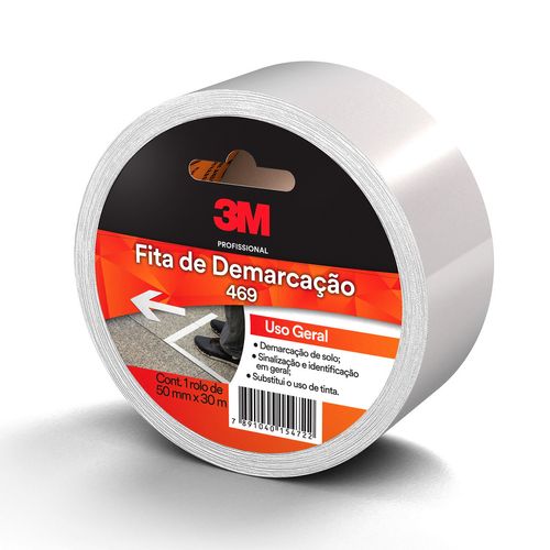 Fita de Demarcação Uso Geral 3M™ 469 Branca 50mm x 30metros