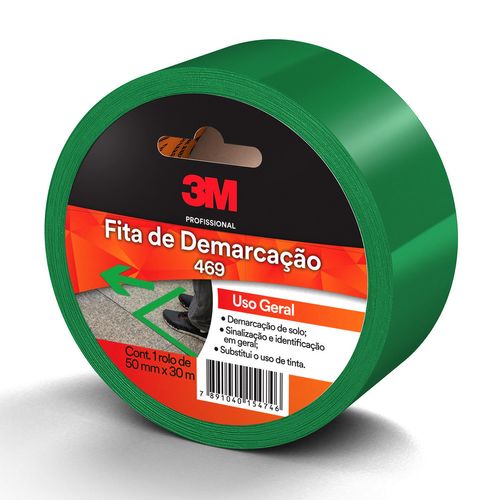Fita de Demarcação Uso Geral 3M™ 469 Verde 50mm x 30metros