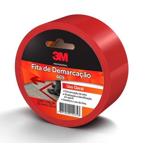 Fita de Demarcação Uso Geral 3M™ 469 Vermelha 50mm x 30metros