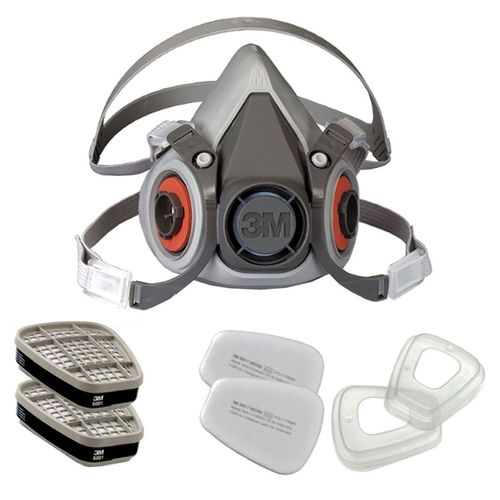 Kit Respirador 3M™ 6200 com Cartucho, Filtro e Retentor
