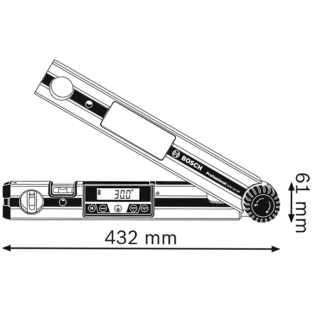 Medidor de ángulos PAM 220BOSCH