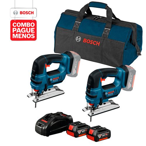 Combo Pague Menos Bosch 18V - Serra Tico-Tico + Serra Tico-Tico + 2 Baterias + Carregador + Bolsa