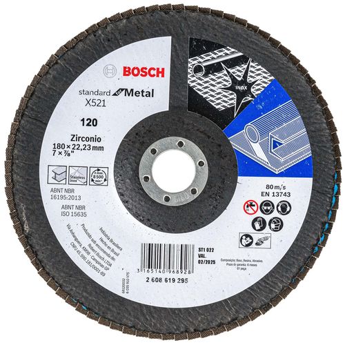 Disco Flap Bosch Standard for Metal 180mm G120 Curvo