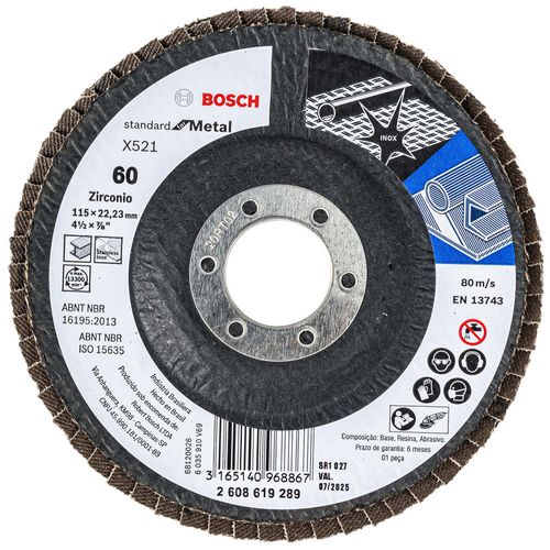 Disco Flap Bosch Standard for Metal 115mm G60 Curvo