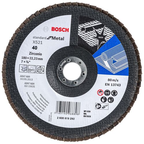 Disco Flap Bosch Standard for Metal 180mm G40 Curvo