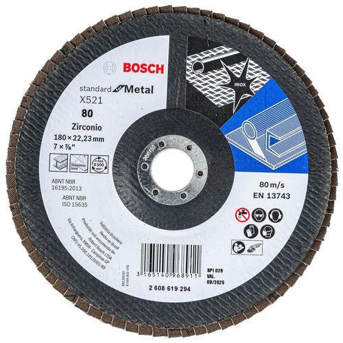 Disco Flap Bosch Standard for Metal 180mm G80 Curvo
