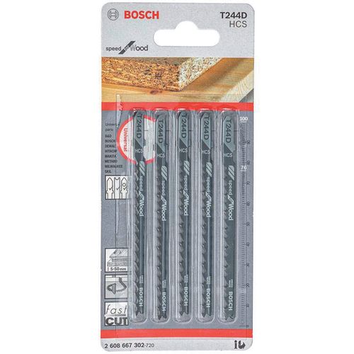 Lâmina Serra Tico Tico Bosch T244D Speed for Wood 5 Peças