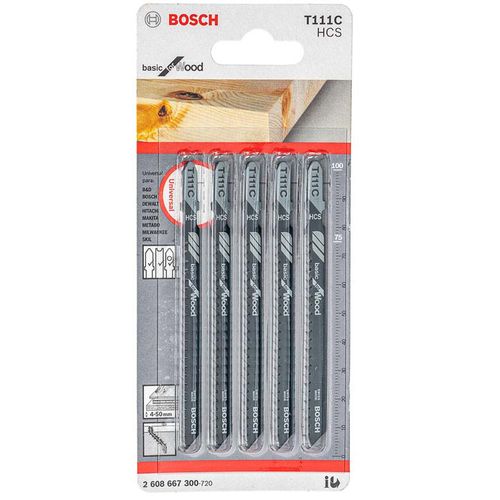 Lâmina Serra Tico Tico Bosch T111C Basic for Wood 5 peças