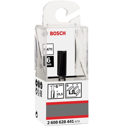 Fresa Reta Bosch 6 mm, D1 8 mm, L 19,5 mm, G 51 mm
