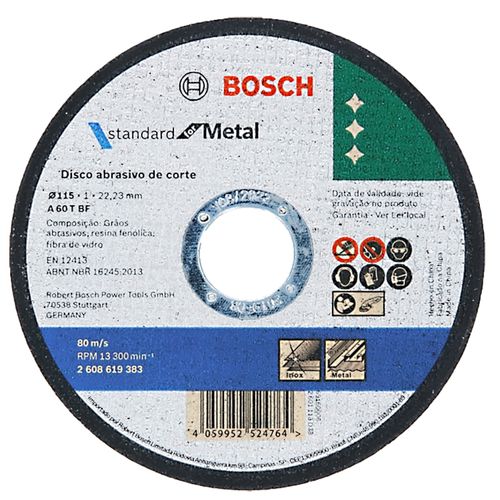 Disco de Corte Bosch Standard for Metal 115x1mm Reto