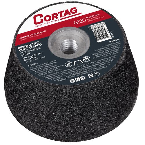 Rebolo Tipo Copo Cônico 100 X 50 MM G-120 M14 Cortag