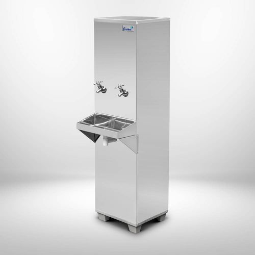 Bebedouro de Agua Coluna INOX 25 Litros 2 Torneiras Frisbel