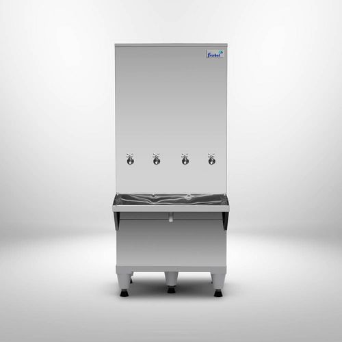 Bebedouro de Agua Coluna INOX 200 Litros 4 Torneiras 220V Frisbel