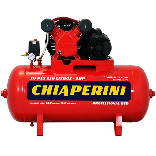 Compressor de Ar Média Pressão 10 pcm 110 Litros  10/110 RED Monofásico 110/220V Chiaperini