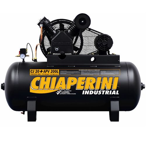 Compressor de Ar Alta Pressão 20 pcm 200 Litros Chiaperini CJ 20+APV