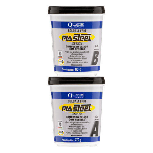 Plasteel Massa 4:1 Solda a Frio 450 g Quimatic Tapmatic