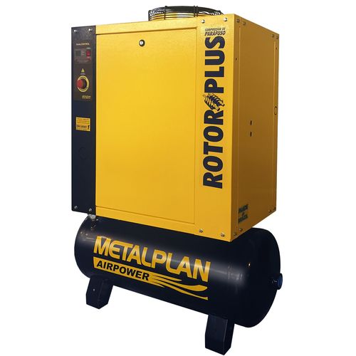 Compressor Parafuso Rotor Plus 10 HP 9BAR 220V 97 Litros Metalpan