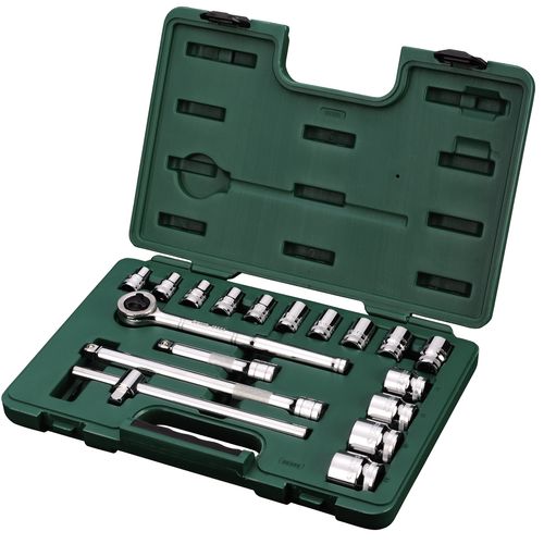 Jogo Soquete Estriado 1/2" 18 Peças 10mm a 32mm ST09203SJ Sata