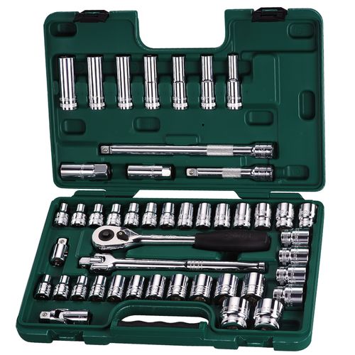 Jogo Soquete Sextavado 1/2" MM/POL 46 Peças ST09006SJ Sata