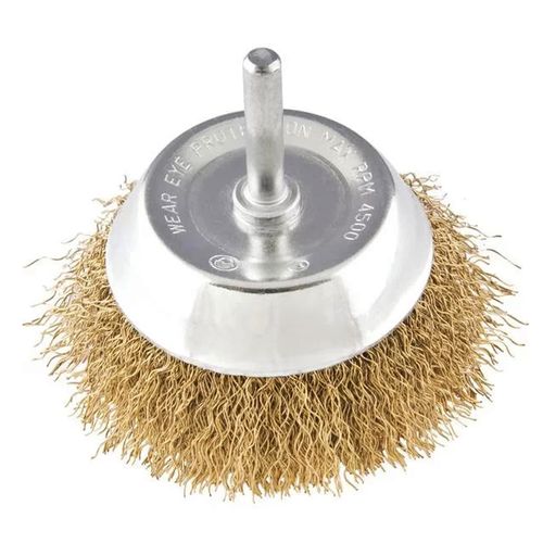 Escova Copo 2" de Aço Latonado com Haste 1/4" Vonder