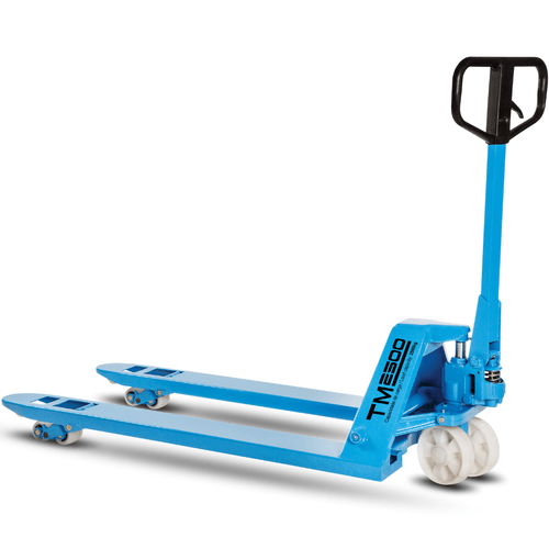 Transpalete Hidráulico Manual TM2500 TN 680mm X 1150mm 2500 Kg  com Roda Dupla Tandem em Nylon Paletrans