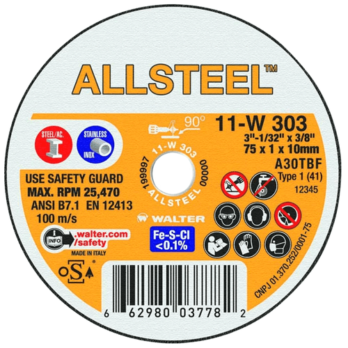 Disco de Corte Allsteel 3" x 1/32" x 3/8" Walter