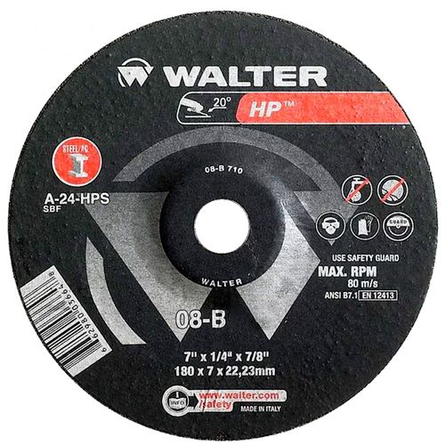 Disco de Desbaste HP para Aço e Inox 3" x 1/4" x 3/8" Walter