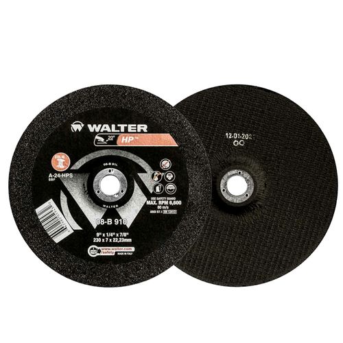 Disco de Desbaste HP para Aço e Inox 9" x 1/4" x 7/8" Walter