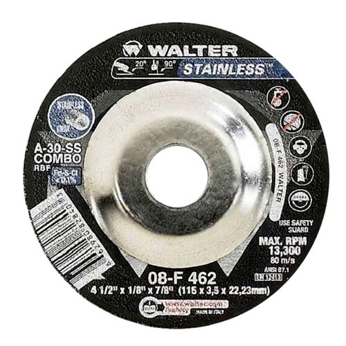 Disco de Desbaste Stainless Combo 4.1/2" x 1/2" x 7/8" Walter