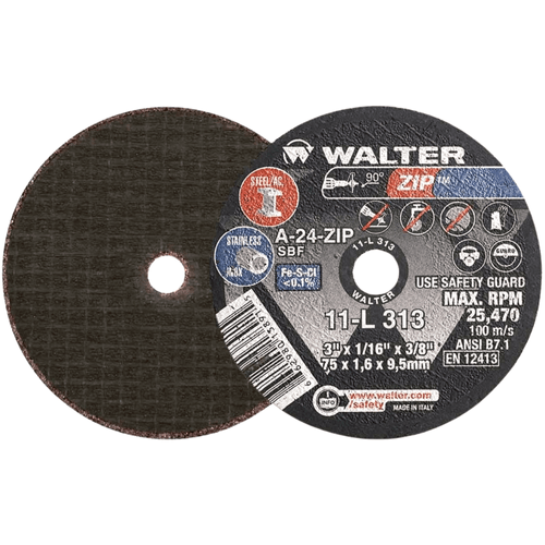 Disco de Corte Zip 3" x 1/16" x 3/8" Walter