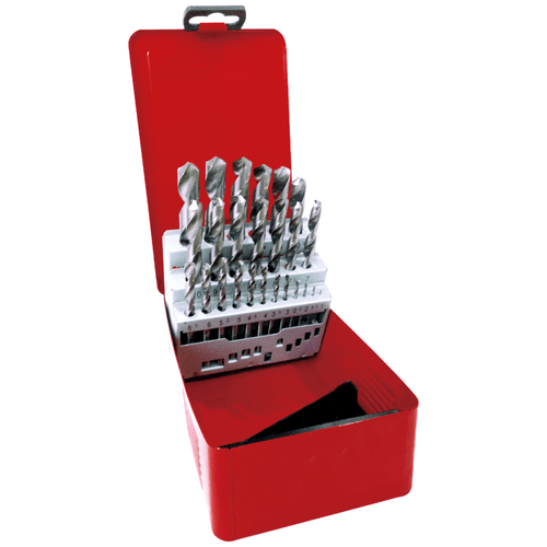 Jogo de Brocas AR DIN 338 25 Peças 1 a 13mm HTOM