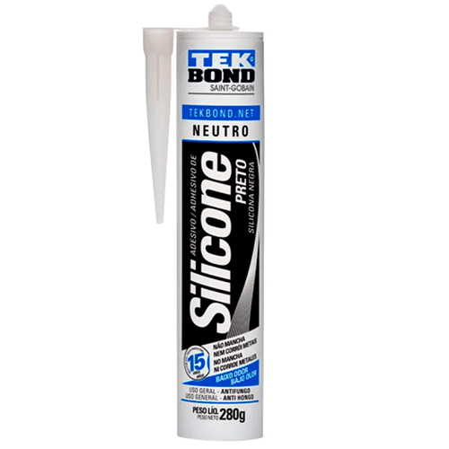 Adesivo Silicone Acético Preto 280g Tekbond