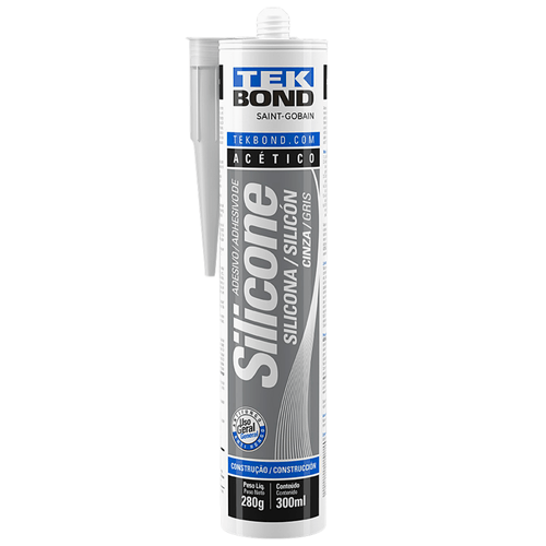 Adesivo Silicone Acético Cinza 280g Tekbond