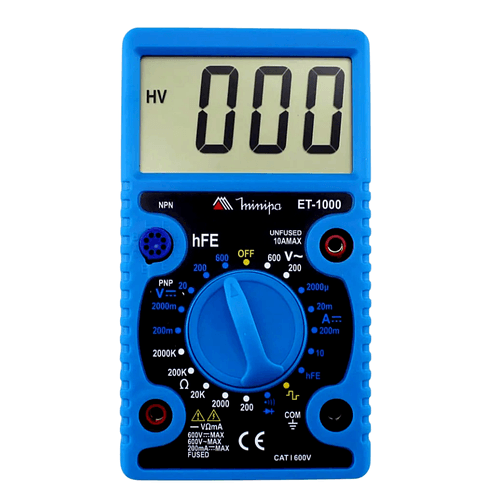 Multímetro Digital CAT I 600V ET-1000 Minipa