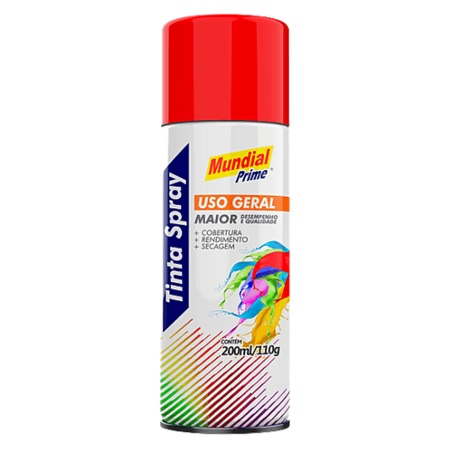 Tinta Spray Uso Geral Vermelho AE01000096 Mundial Prime