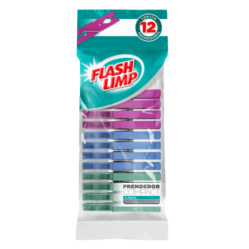 Kit 12 Prendedores Compact LAV6858 Flash Limp